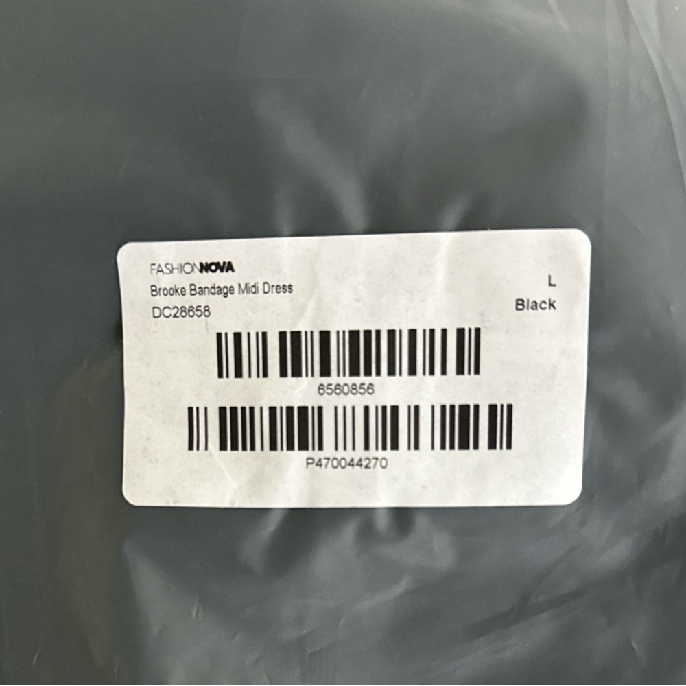 NWT Fashion Nova Brooke Bandage Midi Dress L Black - Picture 6 of 6